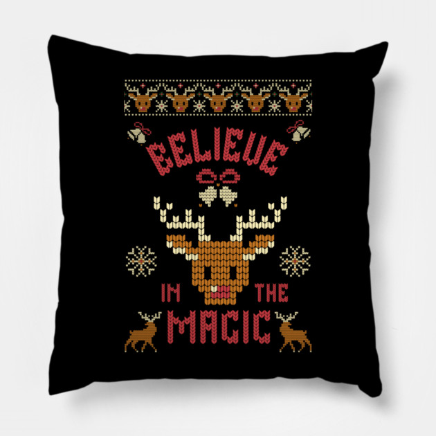 Believe in the Magic Christmas Tee Pillow by TurnEffect