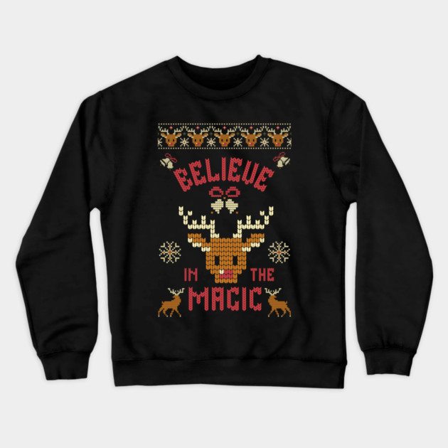 Believe in the Magic Christmas Tee Crewneck Sweatshirt by TurnEffect