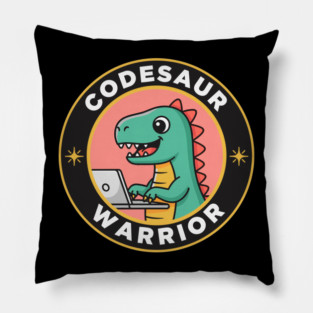 Cute T-Rex Coder Dinosaur Pillow