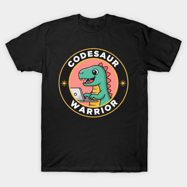 Cute T-Rex Coder Dinosaur T-Shirt by enrynz