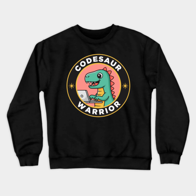 Cute T-Rex Coder Dinosaur Crewneck Sweatshirt by enrynz
