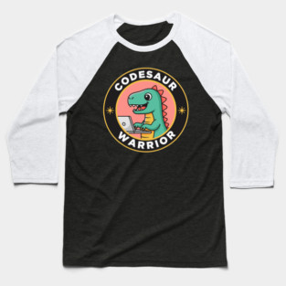 Cute T-Rex Coder Dinosaur Baseball T-Shirt
