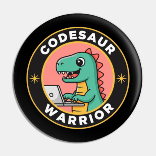 Cute T-Rex Coder Dinosaur Pin