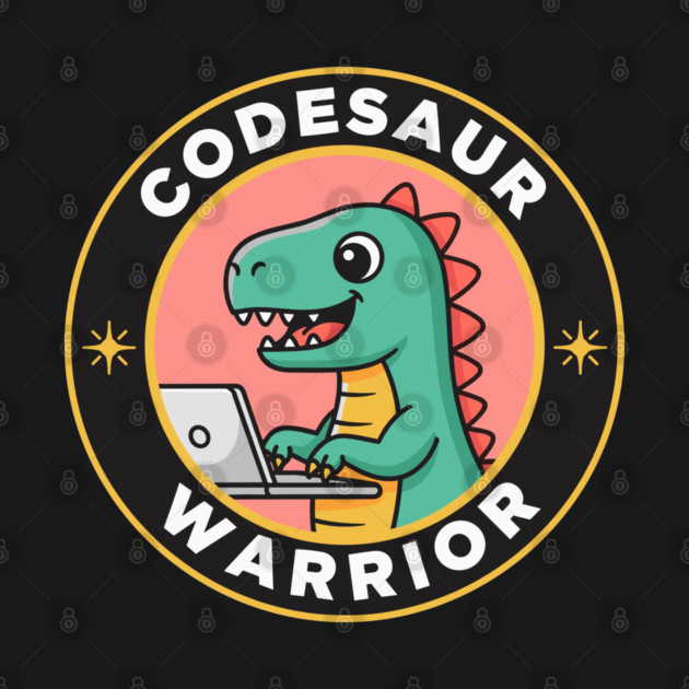 Cute T-Rex Coder Dinosaur by enrynz