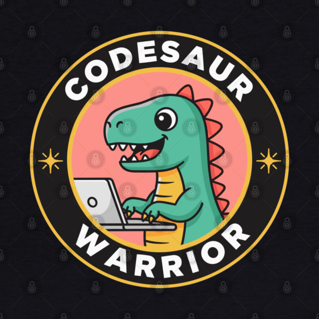 Cute T-Rex Coder Dinosaur by enrynz