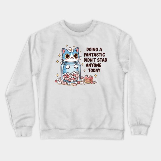 Purrfectly Harmless Cat Crewneck Sweatshirt by enrynz