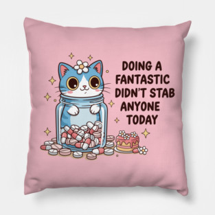 Purrfectly Harmless Cat Pillow