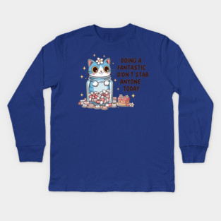 Purrfectly Harmless Cat Kids Long Sleeve T-Shirt