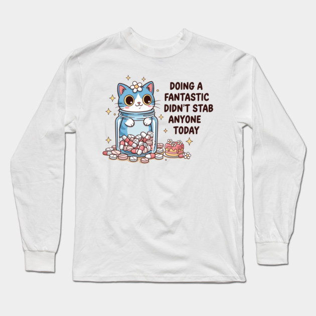 Purrfectly Harmless Cat Long Sleeve T-Shirt by enrynz