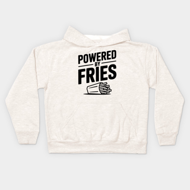 Powered by Fries Kids Hoodie by Frank Ring