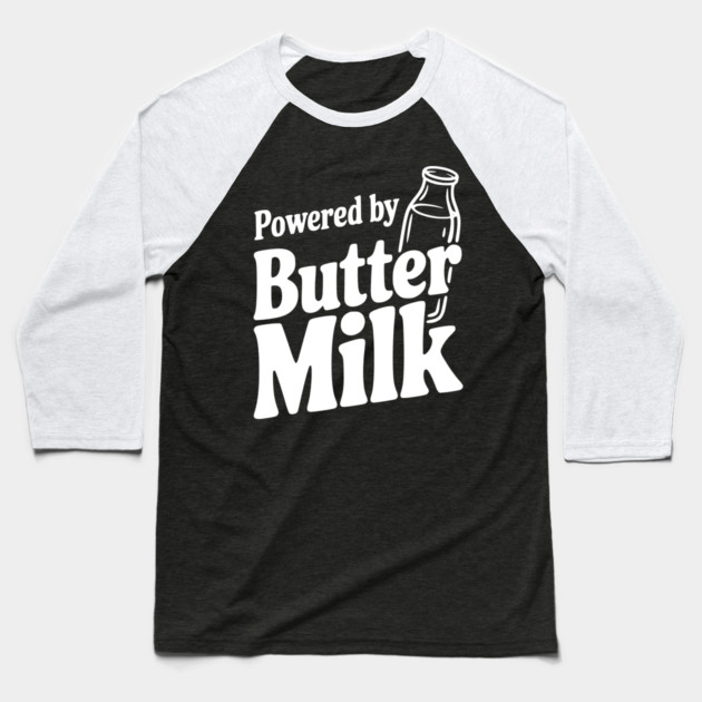 Powered by Buttermilk Baseball T-Shirt by Frank Ring
