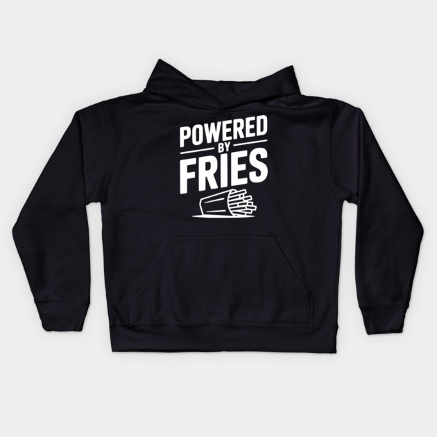 Powered by Fries Kids Hoodie by Frank Ring