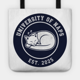 University of Naps Sleeping Cat Crest Tote