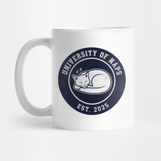 University of Naps Sleeping Cat Crest Mug