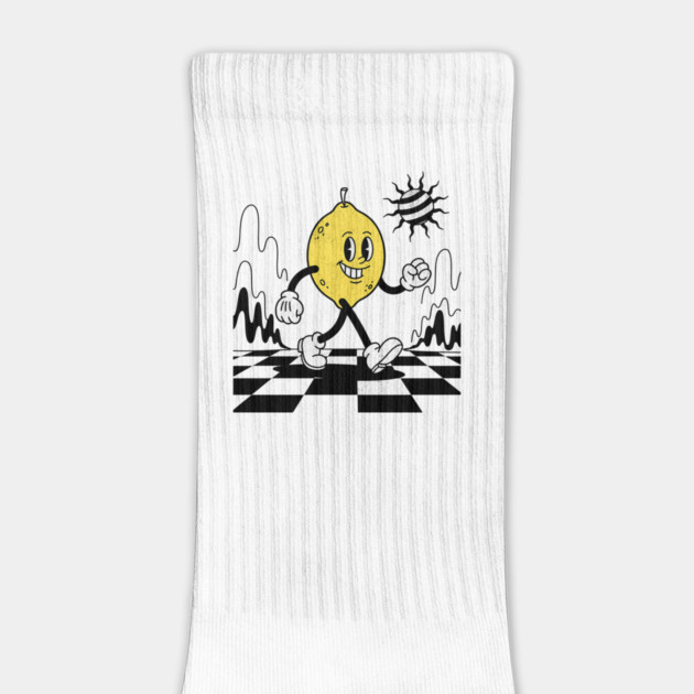 Lucky Lemon Retro Cartoon Checkerboard by Designed By Marty
