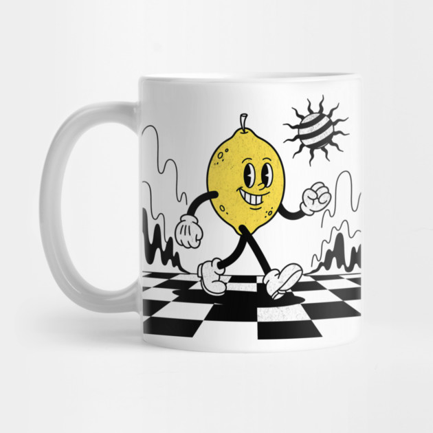 Lucky Lemon Retro Cartoon Checkerboard by Designed By Marty