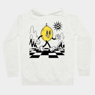 Lucky Lemon Retro Cartoon Checkerboard Hoodie