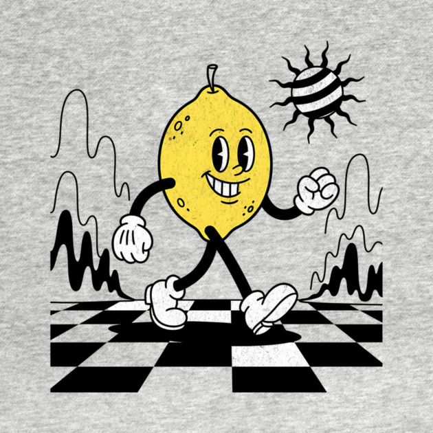 Lucky Lemon Retro Cartoon Checkerboard by Designed By Marty