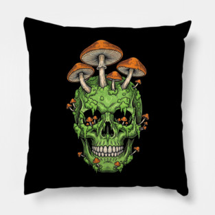 Fungi of the Fallen Mossy Skull Mushrooms Pillow