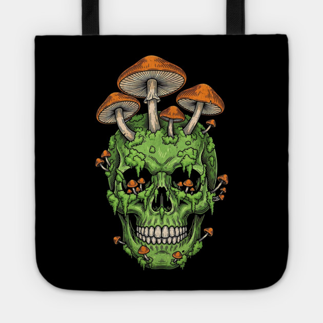 Fungi of the Fallen Mossy Skull Mushrooms Tote by Designed By Marty