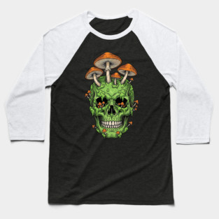 Fungi of the Fallen Mossy Skull Mushrooms Baseball T-Shirt