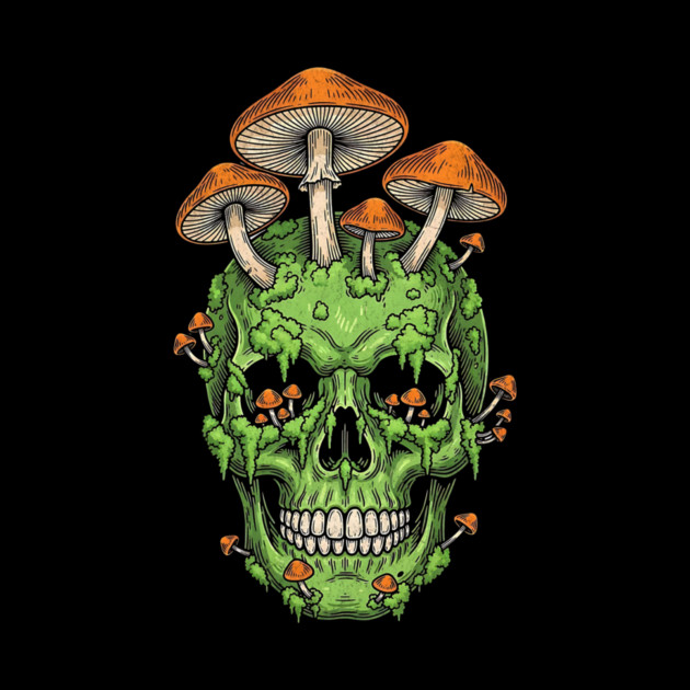 Fungi of the Fallen Mossy Skull Mushrooms by Designed By Marty