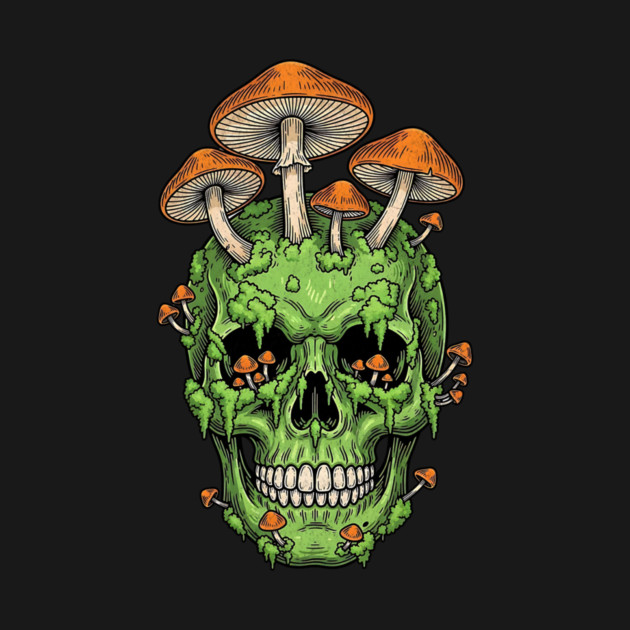 Fungi of the Fallen Mossy Skull Mushrooms by Designed By Marty