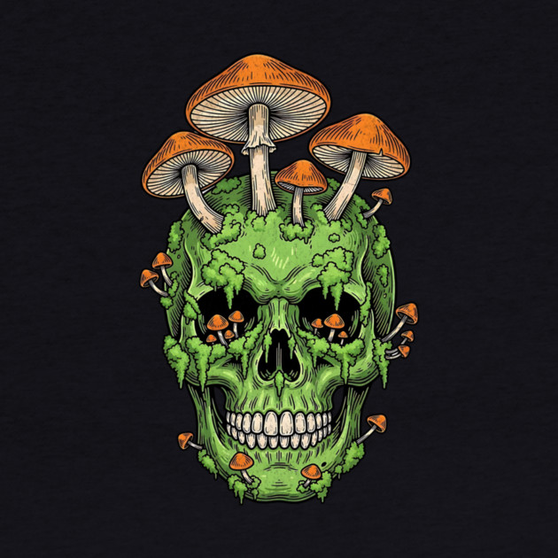 Fungi of the Fallen Mossy Skull Mushrooms by Designed By Marty