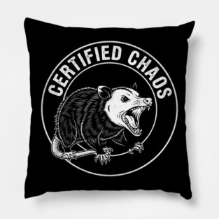 Certified Chaos Possum Emblem Pillow