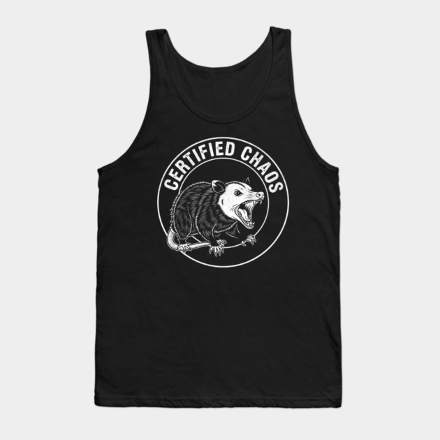Certified Chaos Possum Emblem Tank Top by Designed By Marty