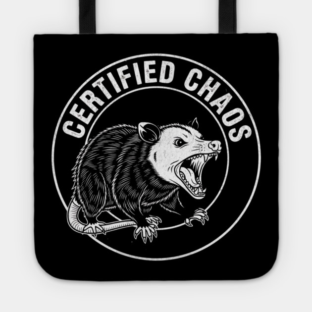 Certified Chaos Possum Emblem Tote by Designed By Marty