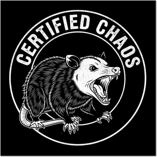 Certified Chaos Possum Emblem Wall Art by Designed By Marty