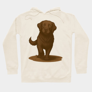 Chocolate Labrador Retriever Illustration – Cute Chocolate Lab Dog Art Hoodie