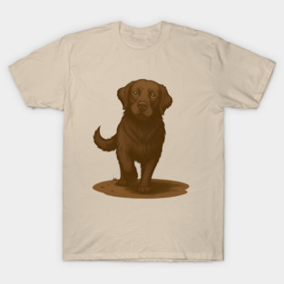 Chocolate Labrador Retriever Illustration – Cute Chocolate Lab Dog Art T-Shirt