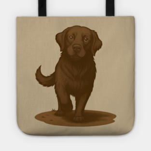 Chocolate Labrador Retriever Illustration – Cute Chocolate Lab Dog Art Tote