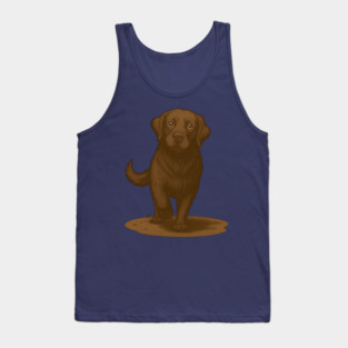 Chocolate Labrador Retriever Illustration – Cute Chocolate Lab Dog Art Tank Top
