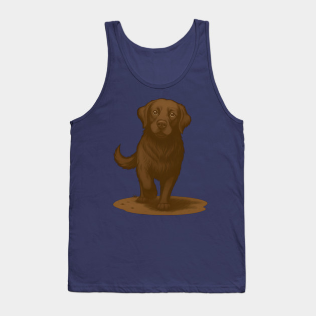 Chocolate Labrador Retriever Illustration – Cute Chocolate Lab Dog Art Tank Top by DonWillisJrArt