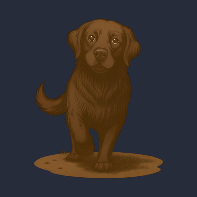 Chocolate Labrador Retriever Illustration – Cute Chocolate Lab Dog Art by DonWillisJrArt