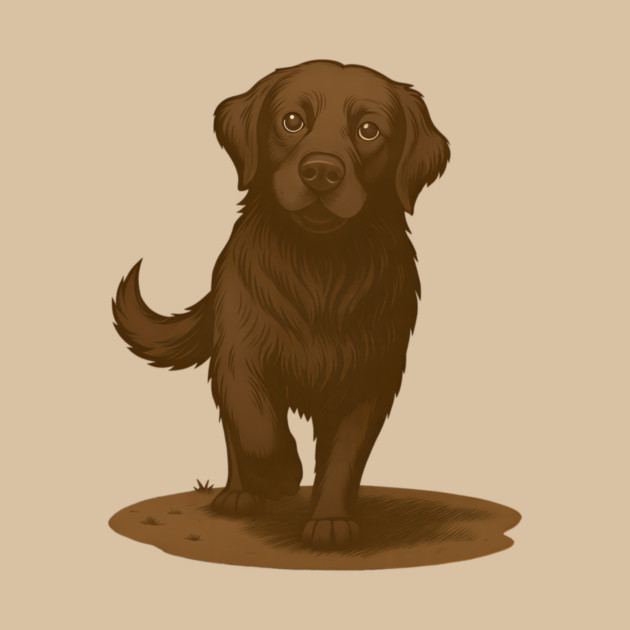 Chocolate Labrador Retriever Illustration – Cute Chocolate Lab Dog Art by DonWillisJrArt