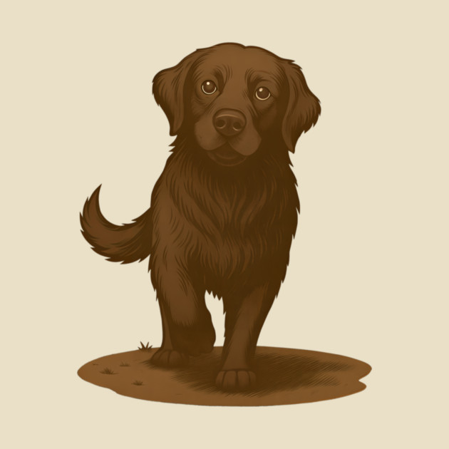 Chocolate Labrador Retriever Illustration – Cute Chocolate Lab Dog Art by DonWillisJrArt