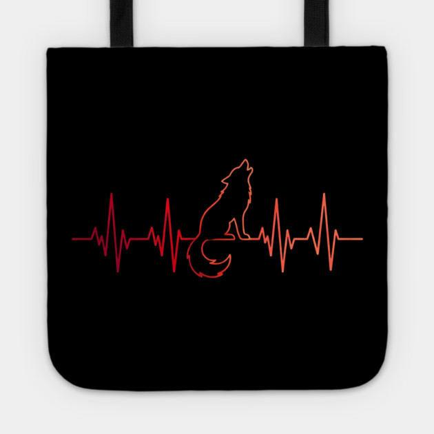 Wolf Heartbeat Animal Lover Gift Tote by ArtistTee ⭐⭐⭐⭐⭐