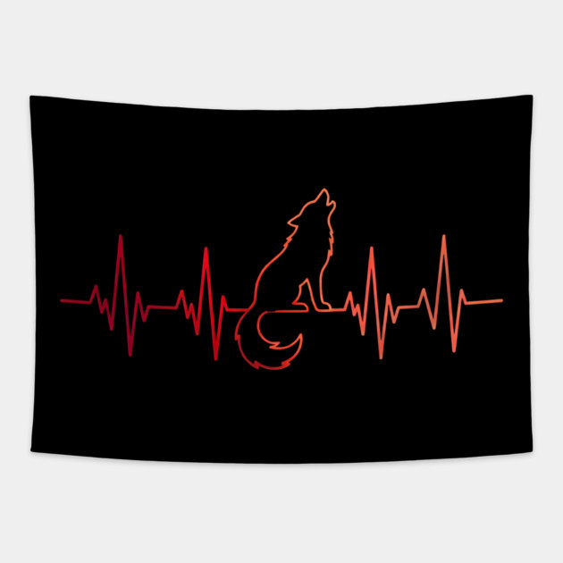 Wolf Heartbeat Animal Lover Gift Tapestry by ArtistTee ⭐⭐⭐⭐⭐