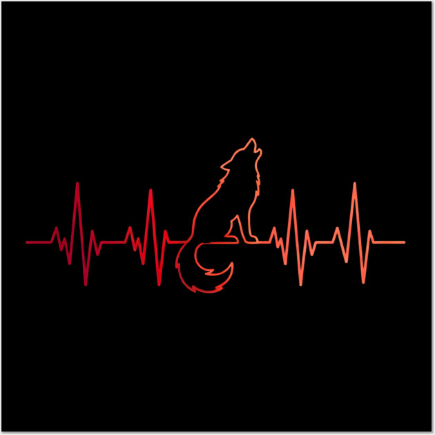 Wolf Heartbeat Animal Lover Gift Wall Art by ArtistTee ⭐⭐⭐⭐⭐