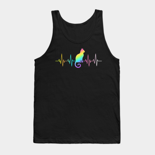 Cat Heartbeat, Pet Lover Gift Tank Top by ArtistTee ⭐⭐⭐⭐⭐