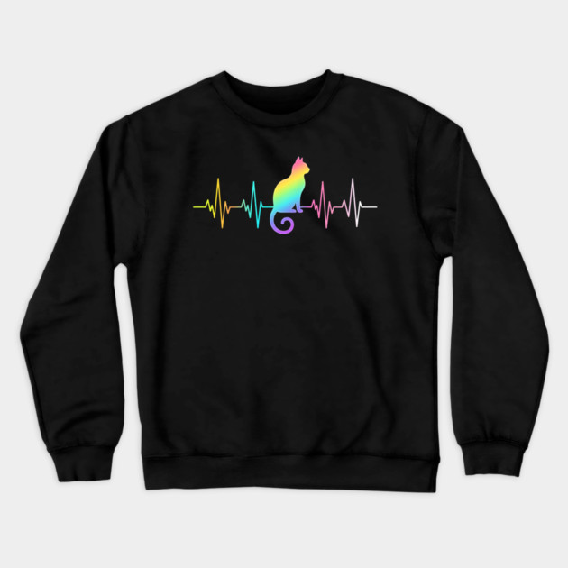 Cat Heartbeat, Pet Lover Gift Crewneck Sweatshirt by ArtistTee ⭐⭐⭐⭐⭐