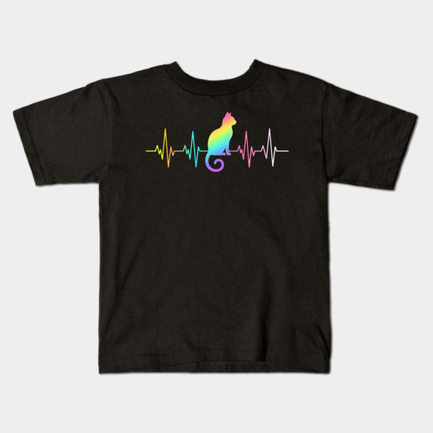 Cat Heartbeat, Pet Lover Gift Kids T-Shirt by ArtistTee ⭐⭐⭐⭐⭐