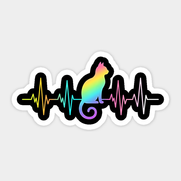 Cat Heartbeat, Pet Lover Gift Sticker by ArtistTee ⭐⭐⭐⭐⭐