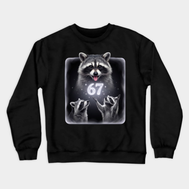 67 Raccoon Birthday Gift for Animal Lovers Crewneck Sweatshirt by ArtistTee ⭐⭐⭐⭐⭐