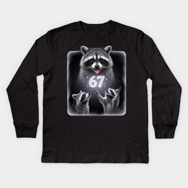 67 Raccoon Birthday Gift for Animal Lovers Kids Long Sleeve T-Shirt by ArtistTee ⭐⭐⭐⭐⭐