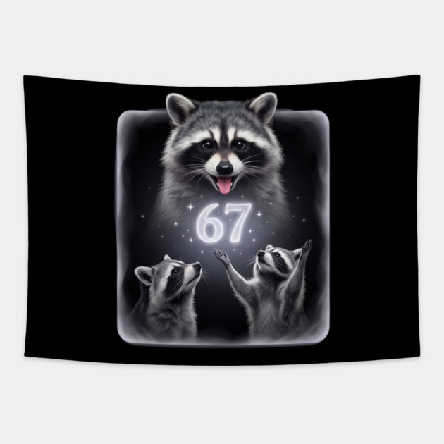 67 Raccoon Birthday Gift for Animal Lovers Tapestry by ArtistTee ⭐⭐⭐⭐⭐